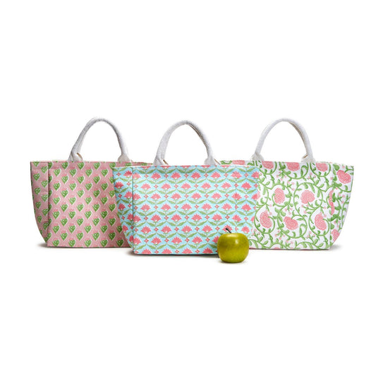 Floral Block Print Thermal Lunch Tote