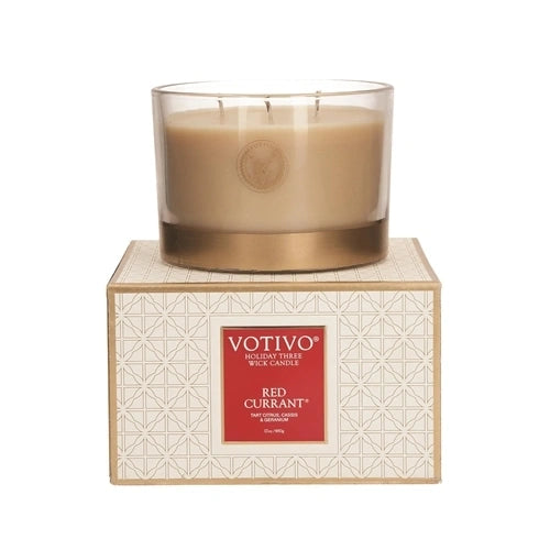 3 Wick Red Currant Candle