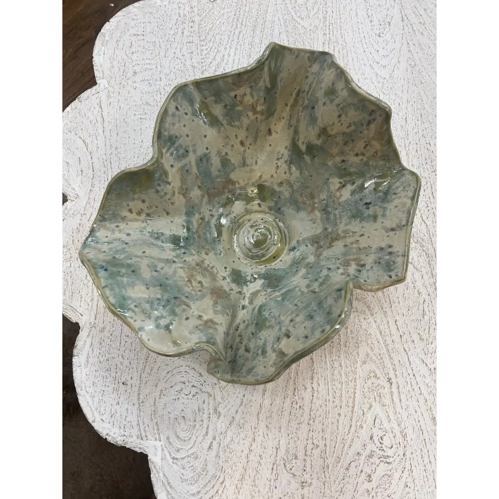 Sage Green Wave Bowl - Bowl