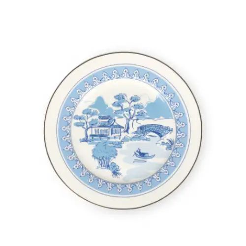 TOILE CHINOISERIE PATTERN DESSERT PLATE - CHRISTMAS