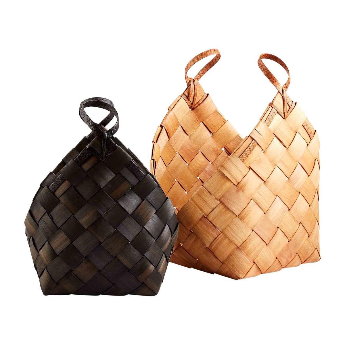 Wood Weave Baskets S/2