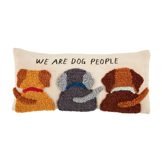 We Hooked Wool Dog Pillow