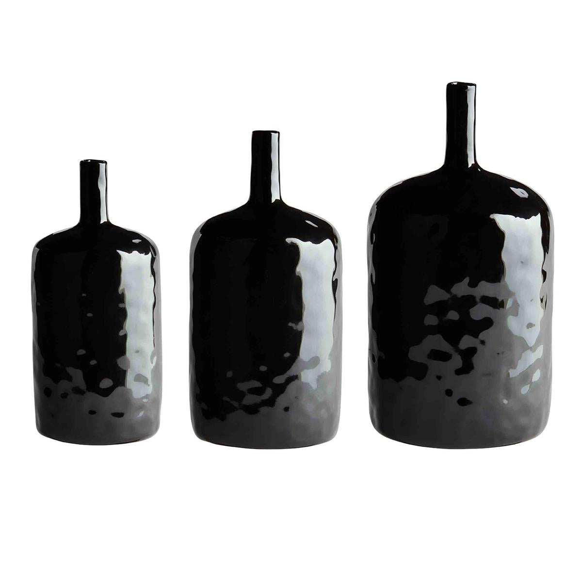 Large Black Stoneware Vase