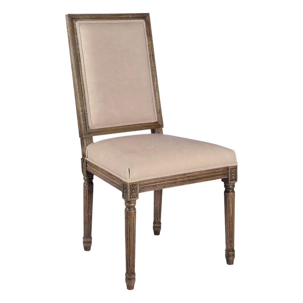 Maxwell Square Leather Side Dining Chair