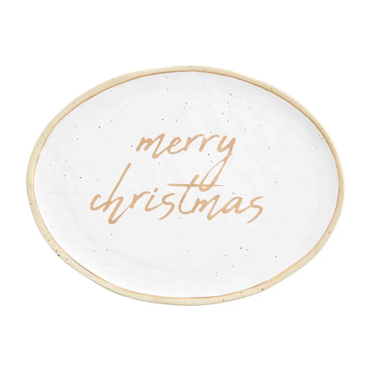 Gold Merry Christmas Platter