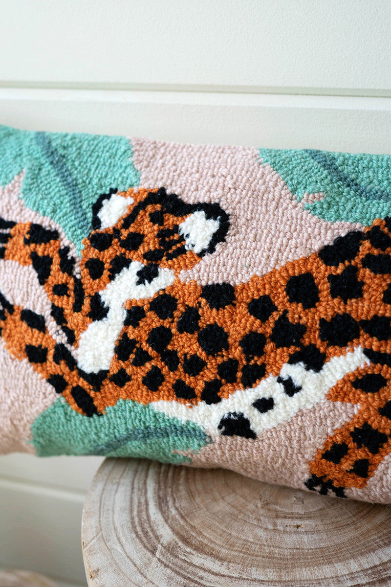 Cheetah With Tassel Lumbar Pillow