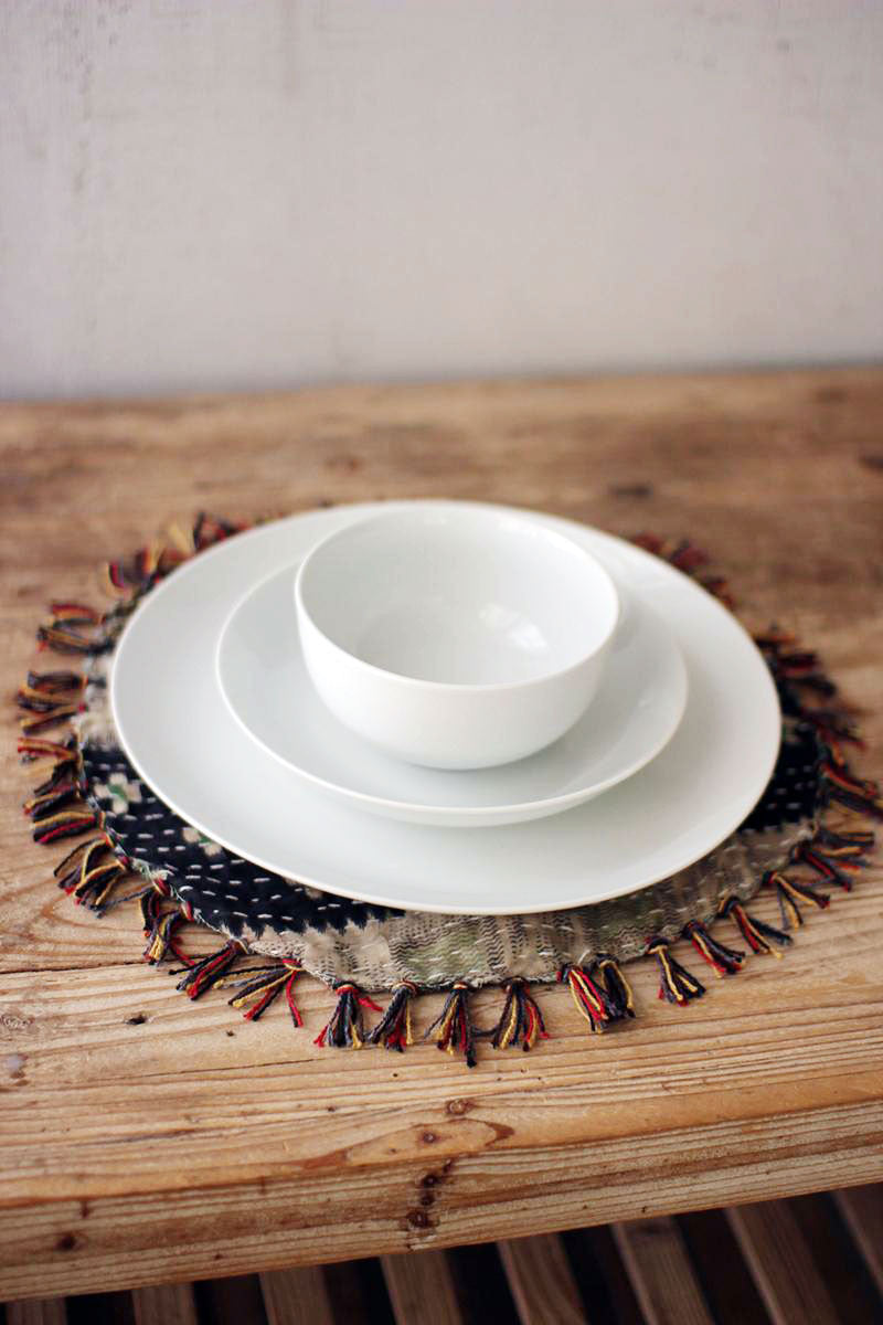 White Ceramic Dinnerware - Set of 3