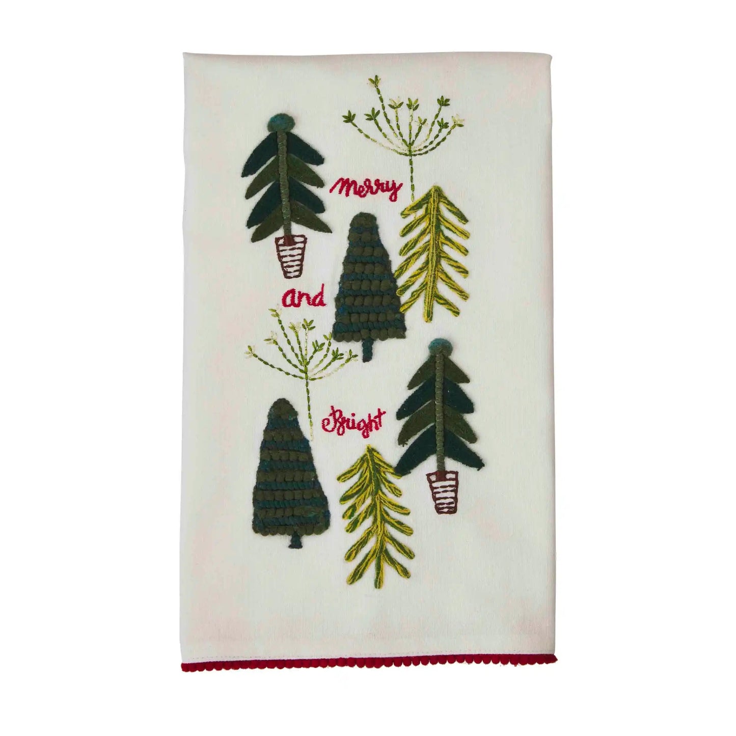 Trees Embroidered Towel